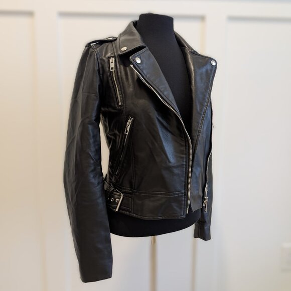 Zara Black Faux Leather Moto Jacket | Size XS - Picture 4 of 9